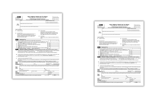 Tax Form 2290 Printable Irs 2290 Form For 2023 And Online Pdf With Instructions To File Hvut 5860